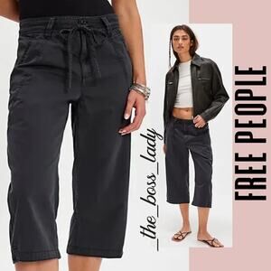 Free People cropped pants cargo capri trousers 6